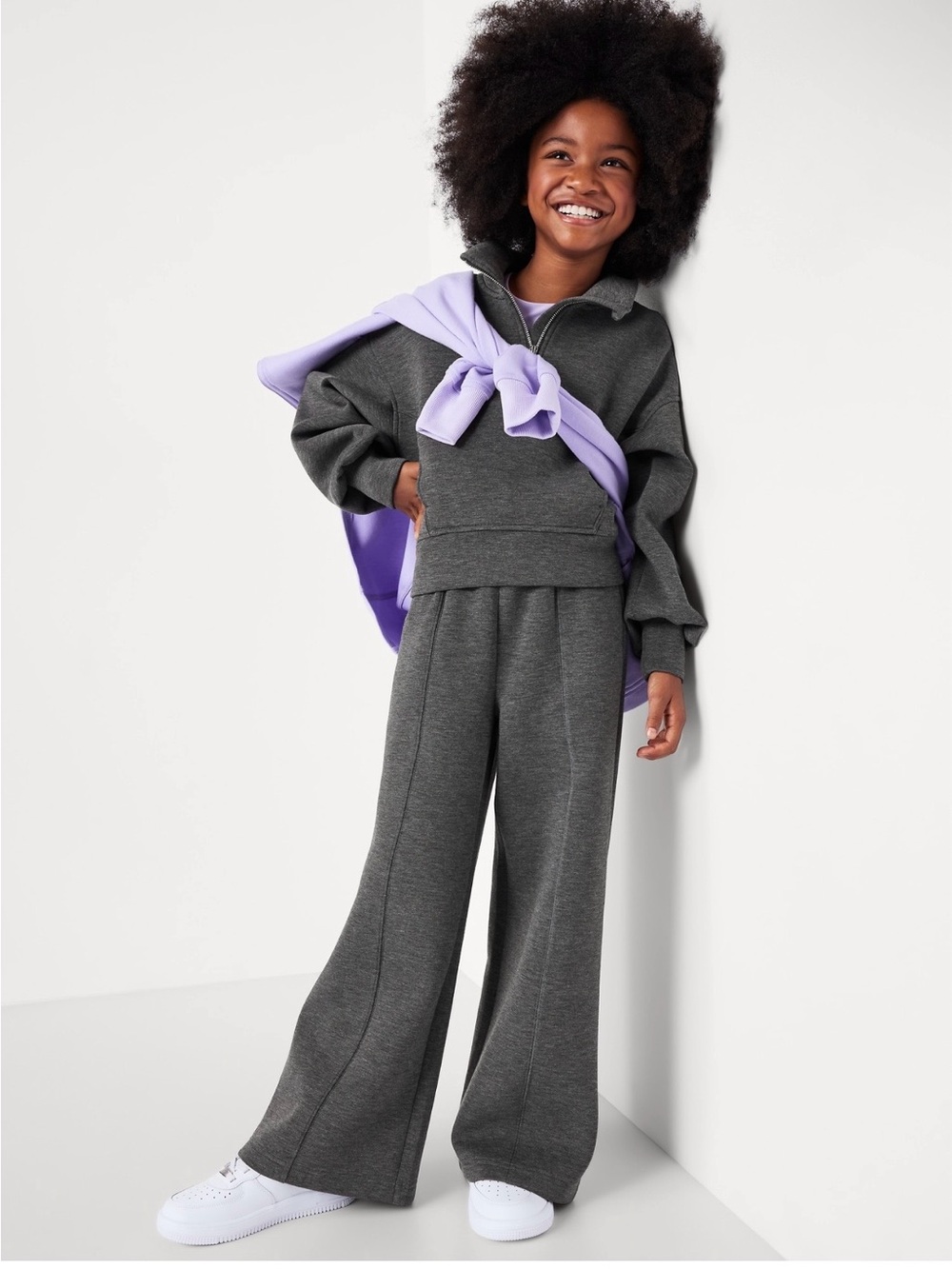 Half-Zip Bounce Fleece Pullover & High-Waisted Bounce Fleece Wide-Leg
Sweatpants